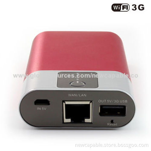 3G/Wi-Fi 8,000mAh Power Bank with 5V DC, 800mA, Micro USB
